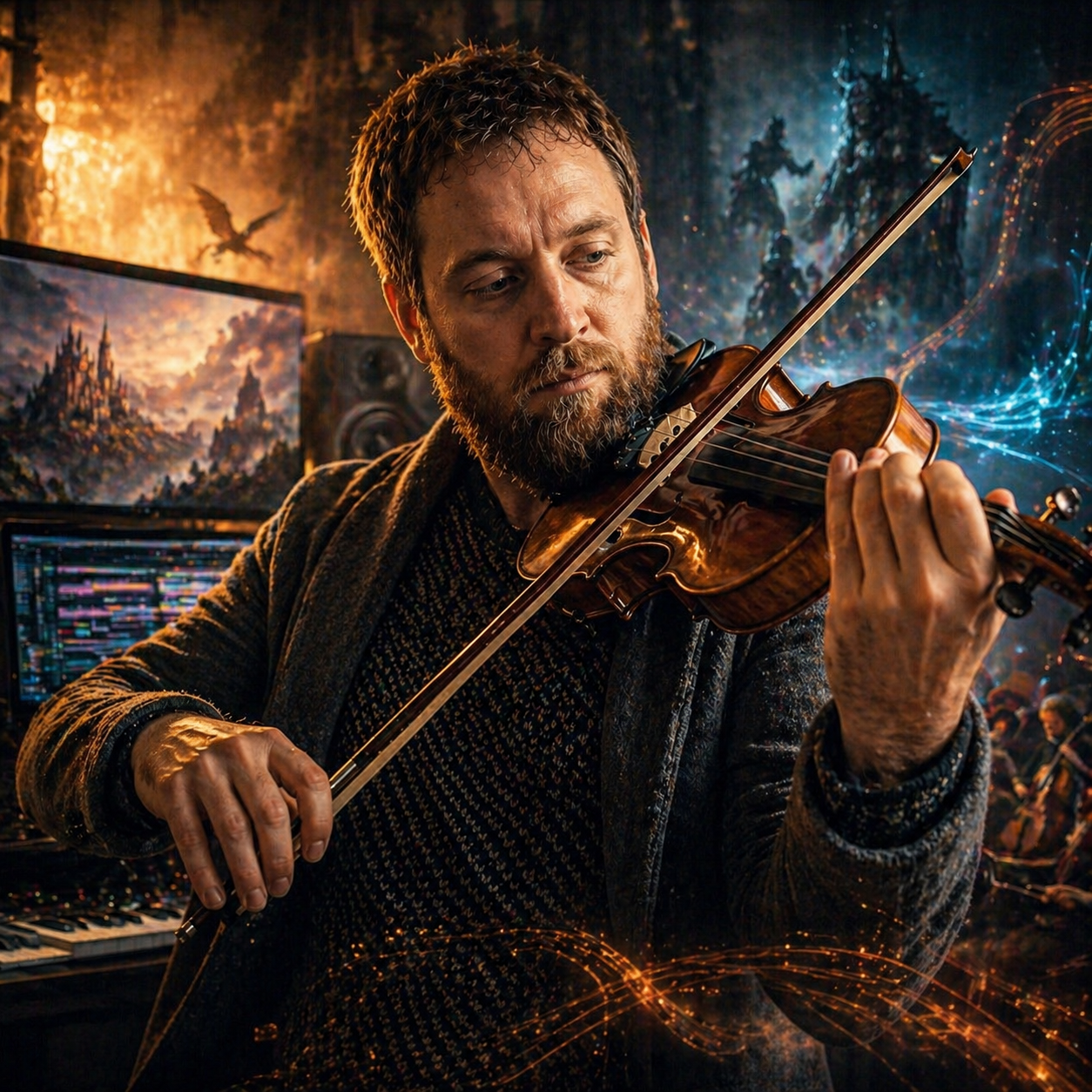 Vinnie Johnson, compositeur jouant du violon